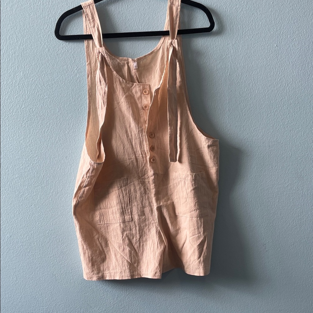 Women’s Button-Front Linen Blend Tank Top style romper